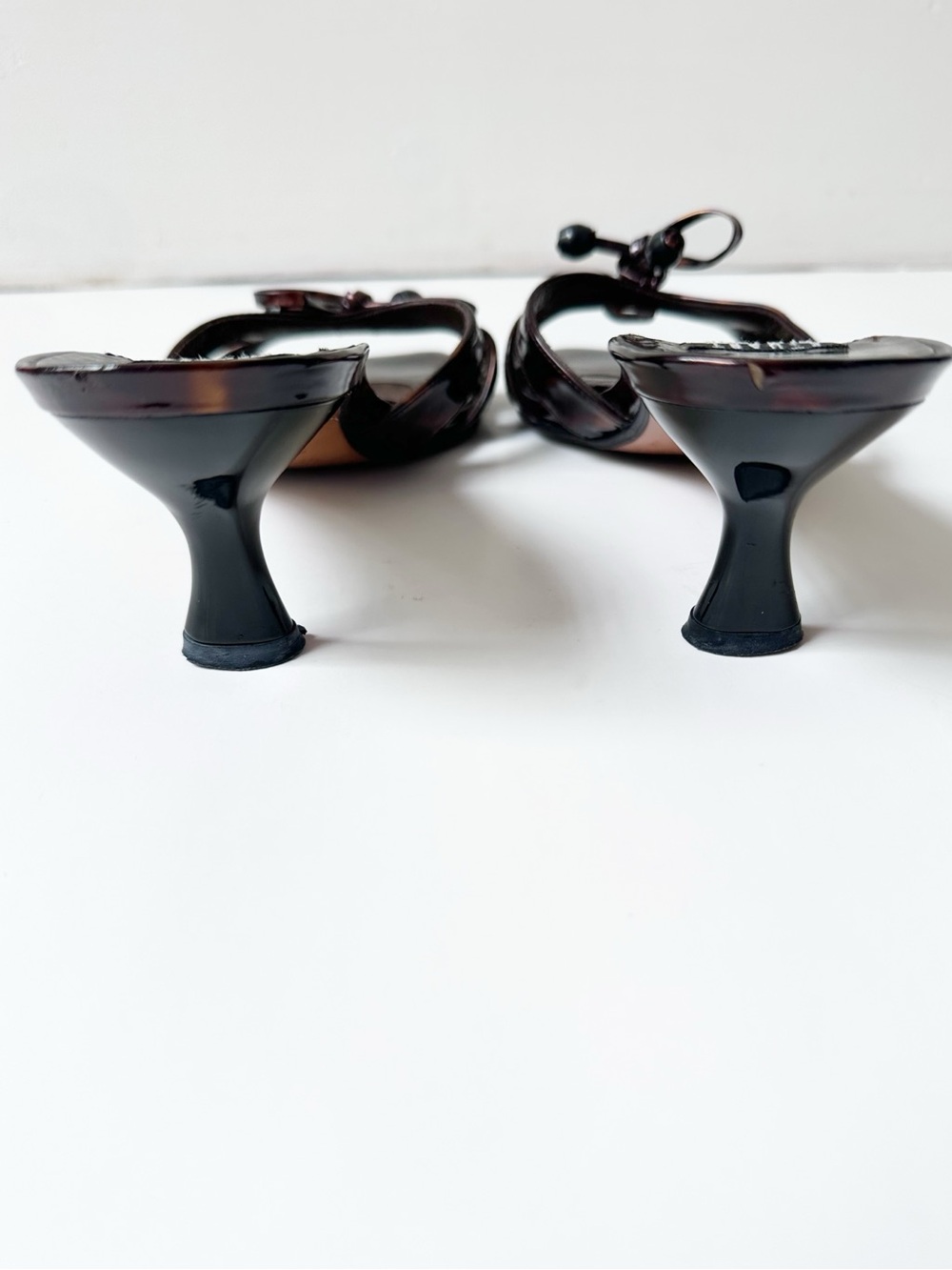 VINTAGE STUART WEITZMAN tortoise kitten heel slide - Picture 6 of 8